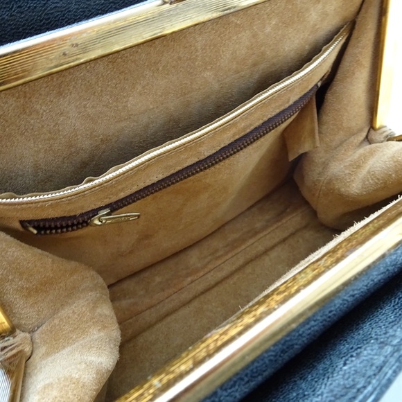 BLACK VINTAGE FAKE LEATHER HANDBAG - Picture 4 of 11